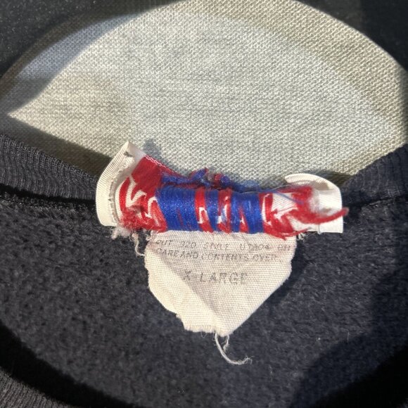 VINTAGE Nutmeg "Germany" Crewneck Sweatshirt XLarge Black Yellow Colorblock 80s - Picture 3 of 5